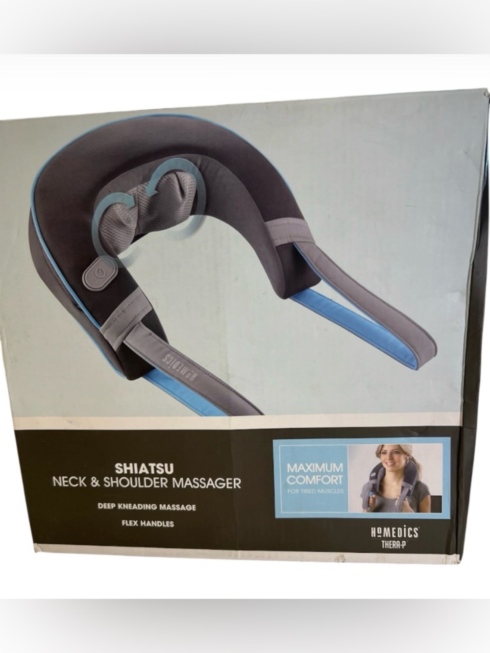 Homedics Neck & Shoulder Shiatsu Massager in Gray and Light Blue NIB